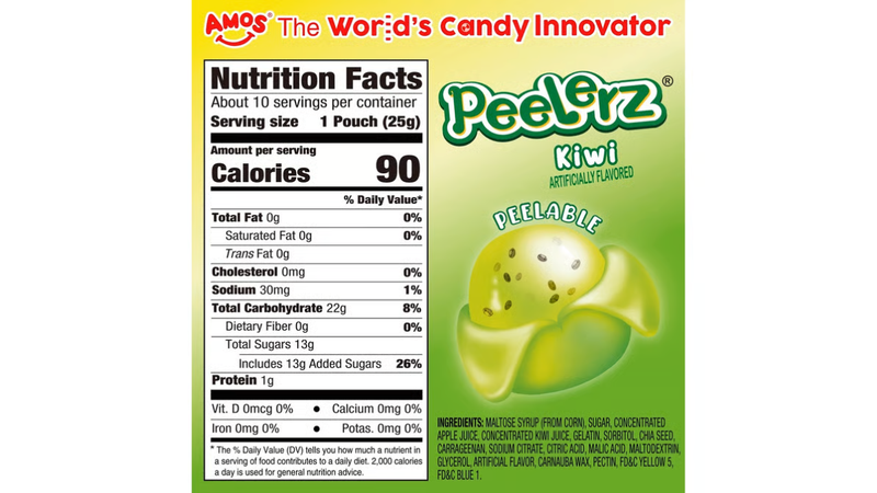 Amos Peelerz Gummy Kiwi, 6oz