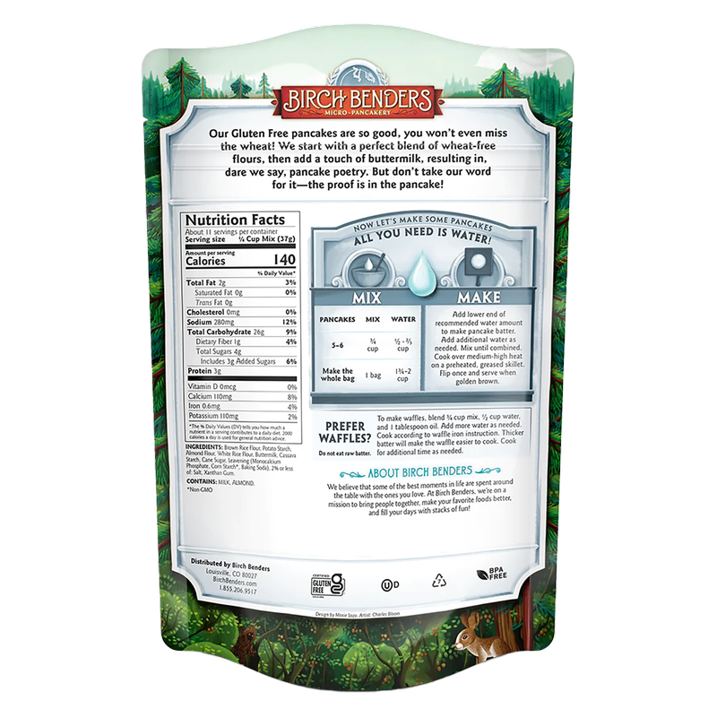 Birch Benders Pancake & Waffle Mix Gluten Free 95% Organic