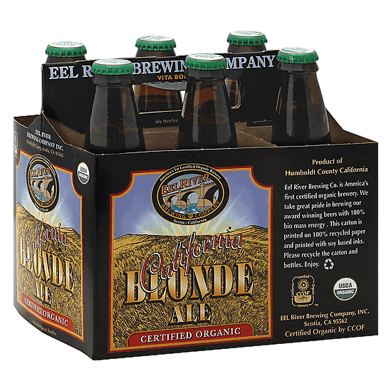 Eel River Org Blonde Ale6pk 12oz Btl
