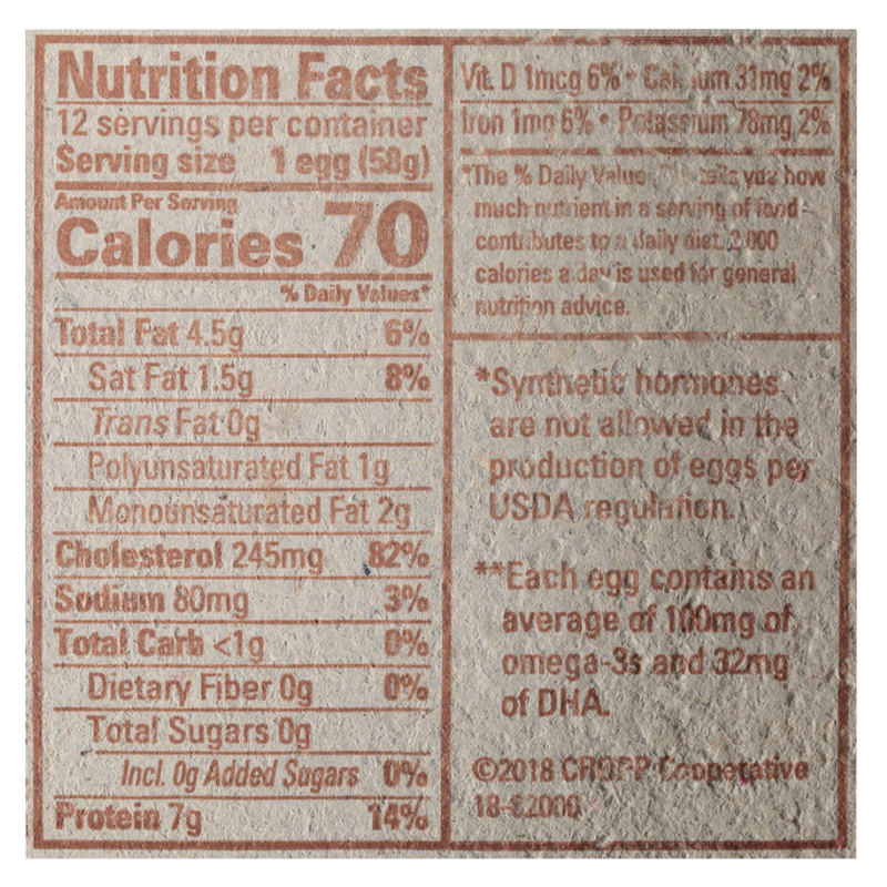 Nature's Yoke Organic Free Range Large Brown Eggs - 12ct