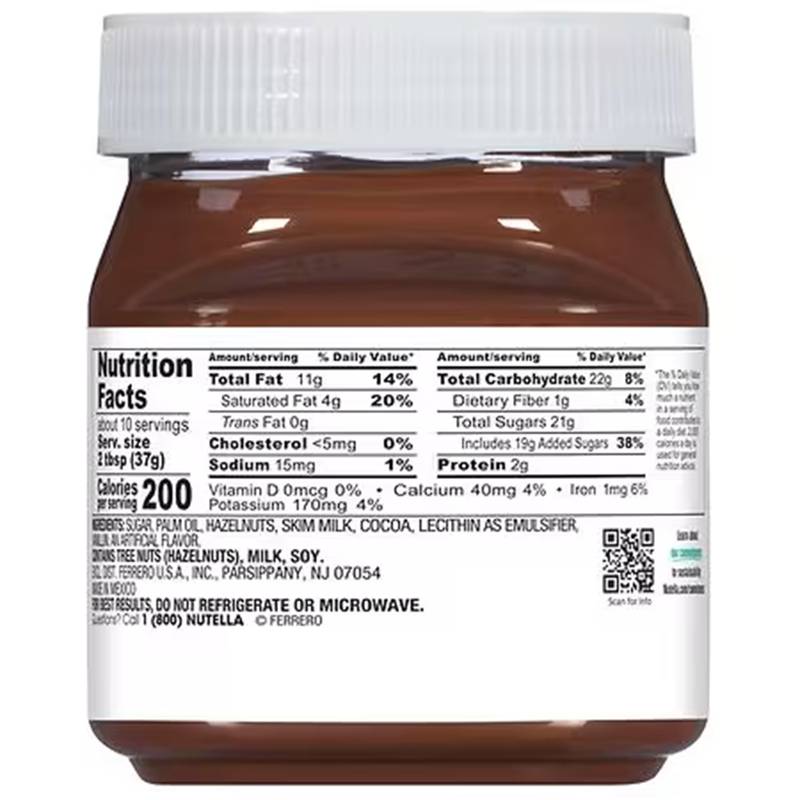 Nutella Hazelnut Spread with Cocoa for Breakfast, 13 oz Jar