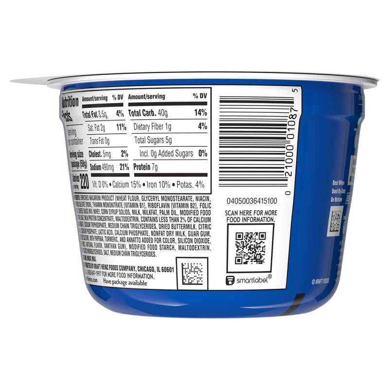 Kraft Original Macaroni & Cheese Microwavable Cup 2.5oz