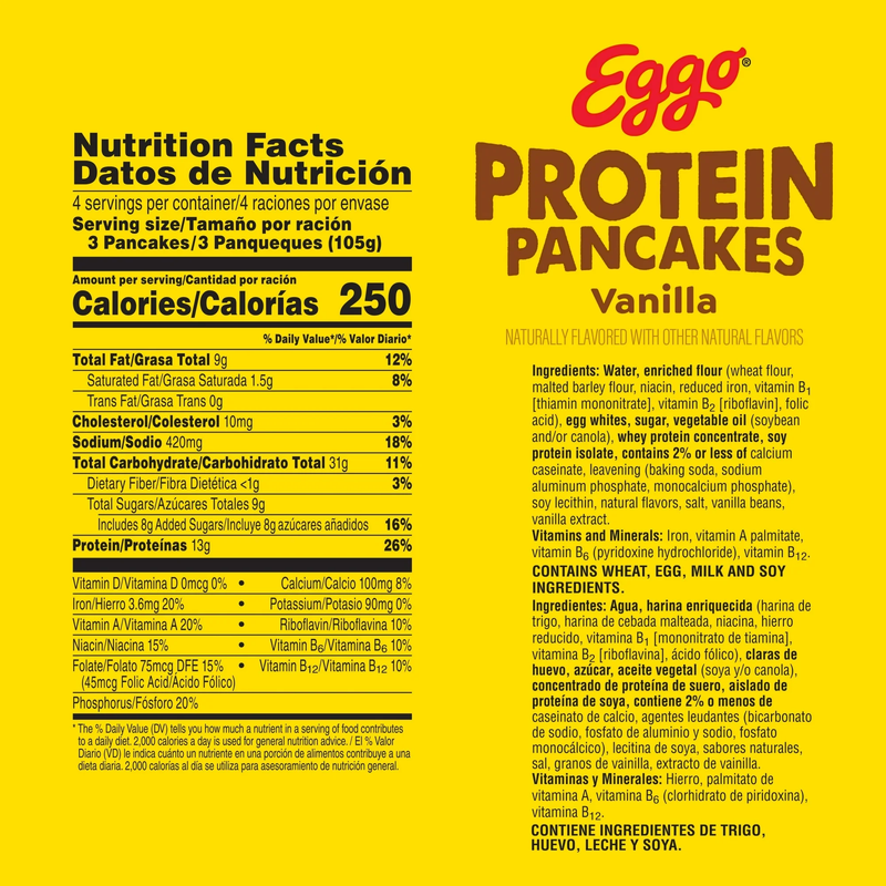 Kellogg's Eggo Protein Pancakes Vanilla 14.8oz