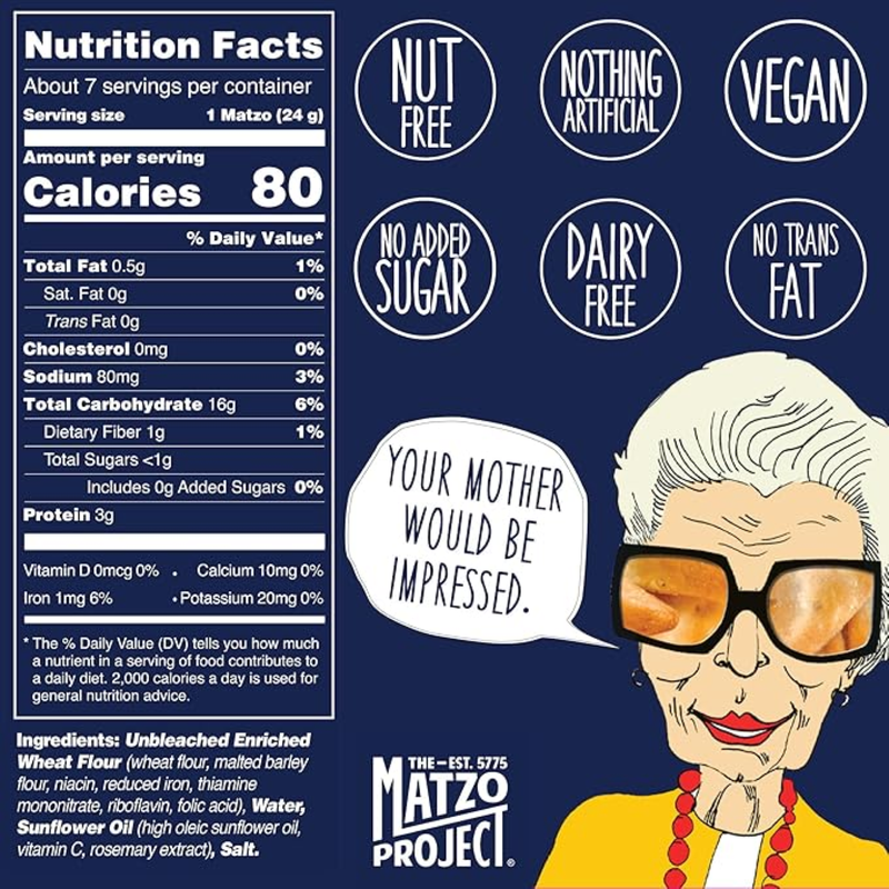 The Matzo Project Salted Matzo Cracker, 5.5 oz