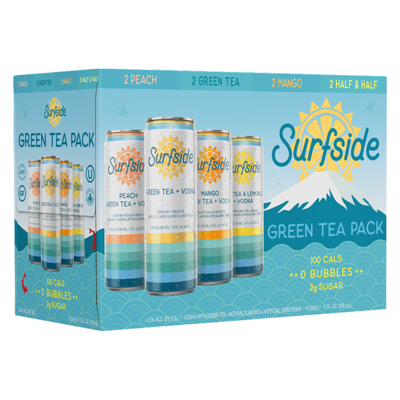 Surfside Green Tea Variety Pack 8pk 12oz Can
