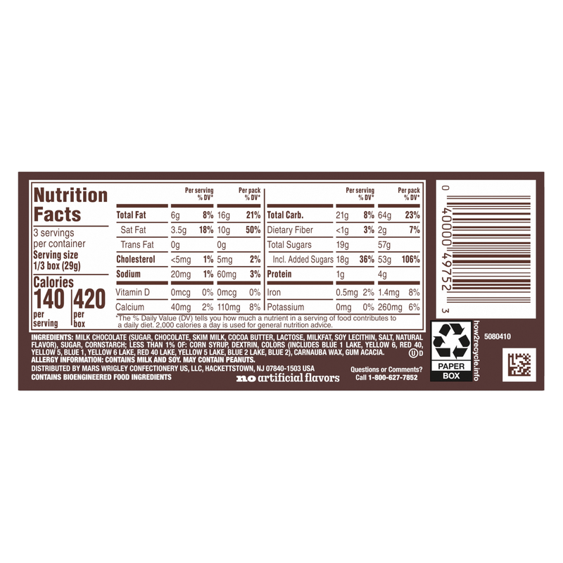 M&M's Milk Chocolate 3.10oz