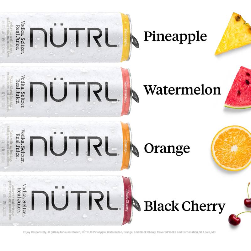 NUTRL Real Juice Vodka Hard Seltzer Variety Pack 8pk 12oz Cans 4.5% ABV