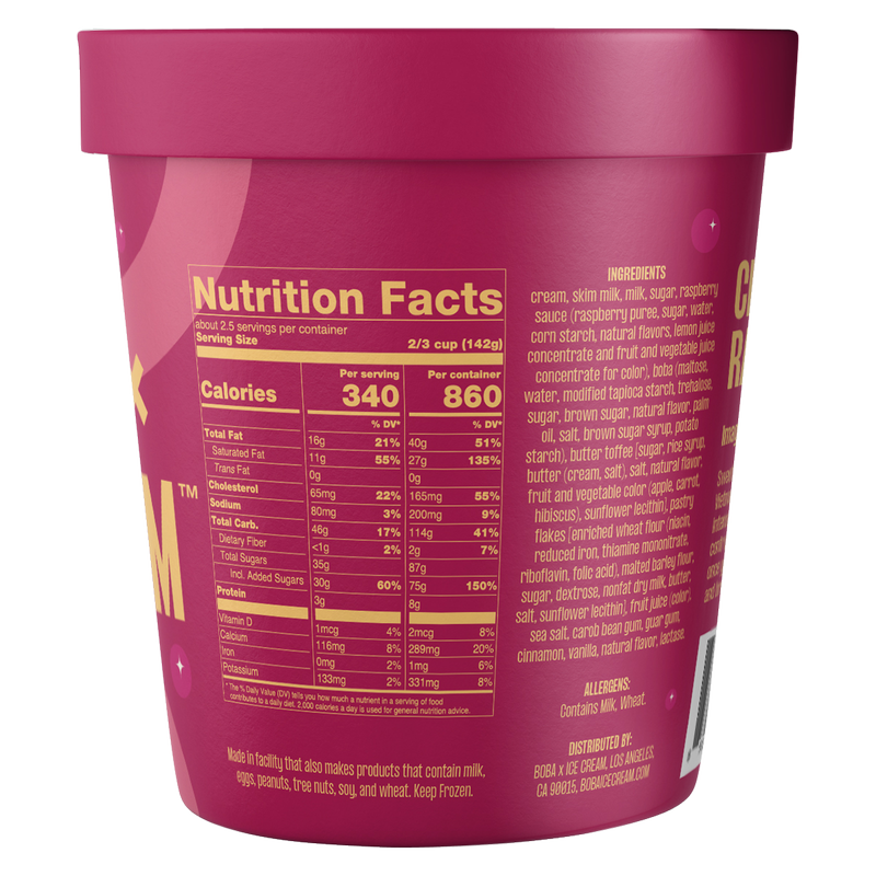 Boba x Ice Cream Churro Raspberry Pint