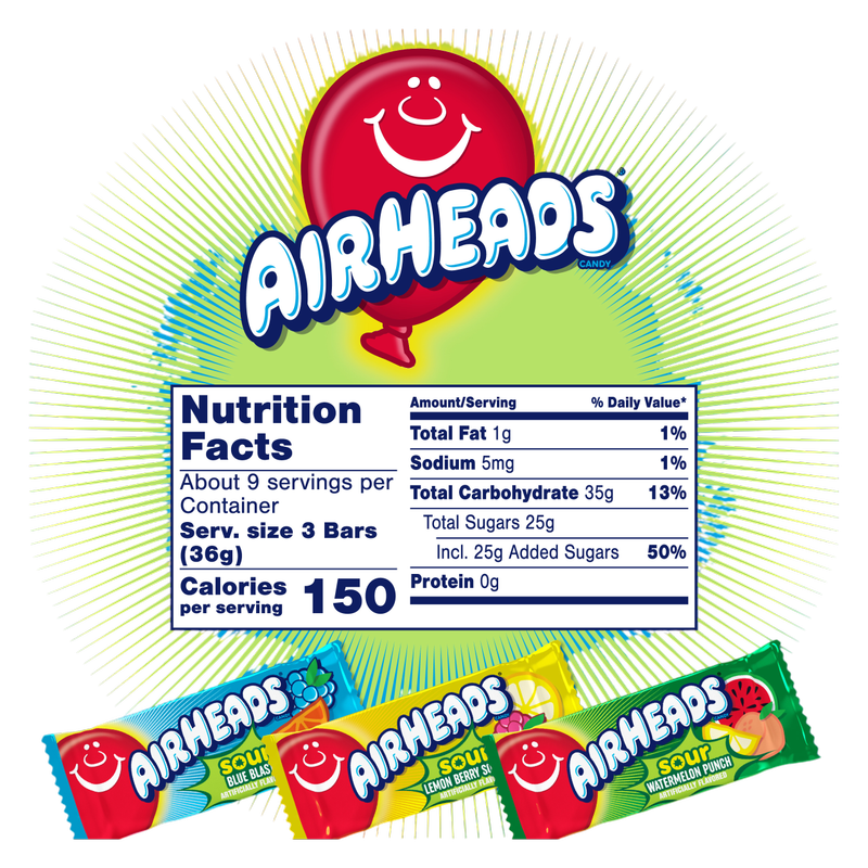 Mini Airheads Assorted Sours Bag, 12oz