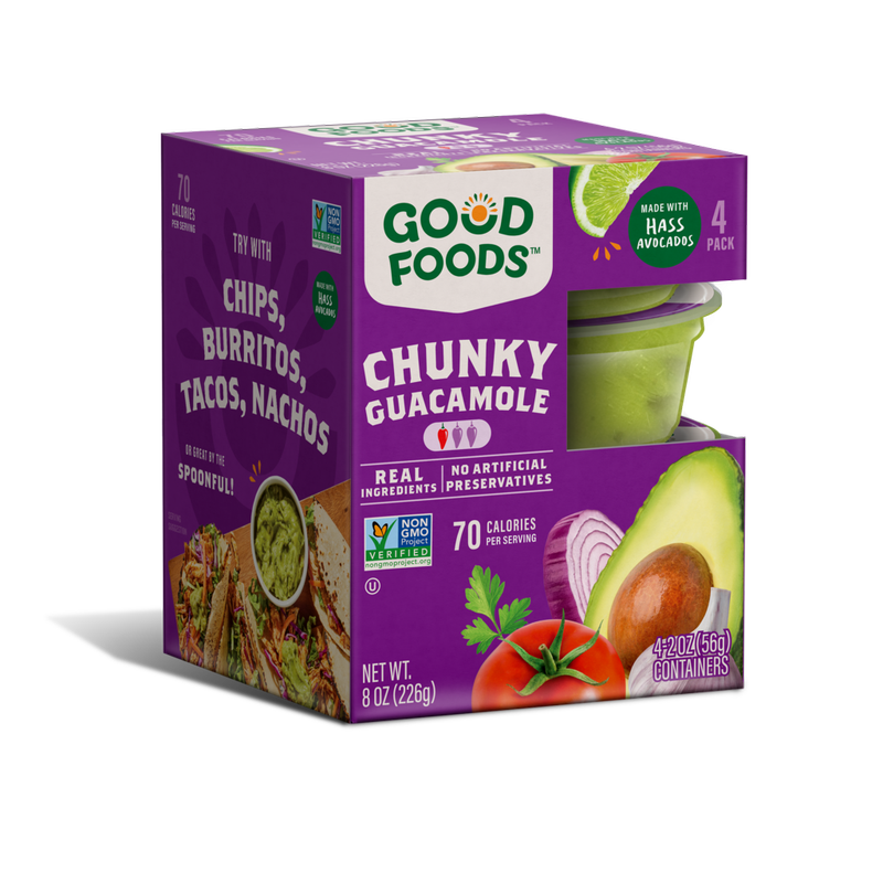 Good Foods Chunky Traditional Guacamole Single Serve - 4ct/8oz