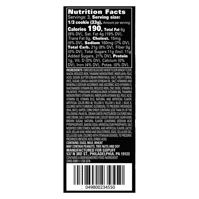 The Gopuff Fruity Cereal Cookie - 1ct