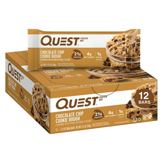 Quest Chocolate Chip Cookie Dough Protein Bar 12 CT