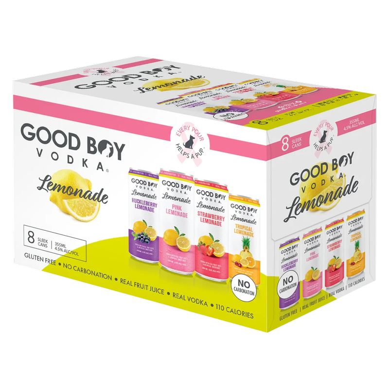 Good Boy Vodka Lemonade Variety Pack 8pk 12oz Can