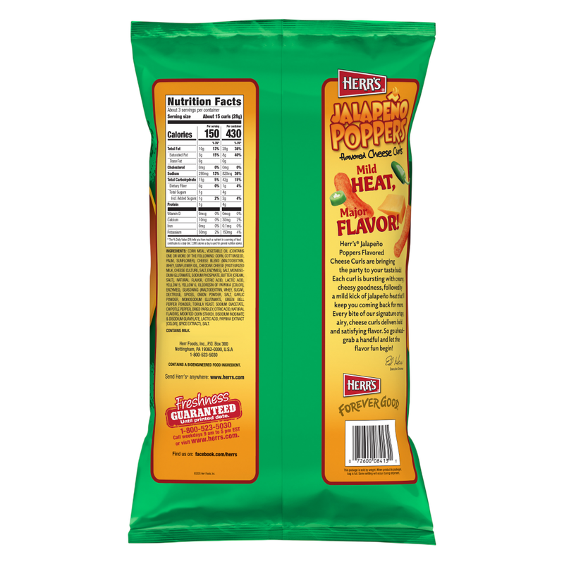 Herr's Jalapeno Popper Cheese Curls 2.75 oz