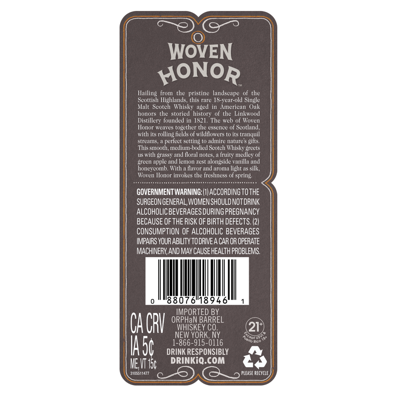 Orphan Barrel Woven Honor 18 Year 750ml Bottle