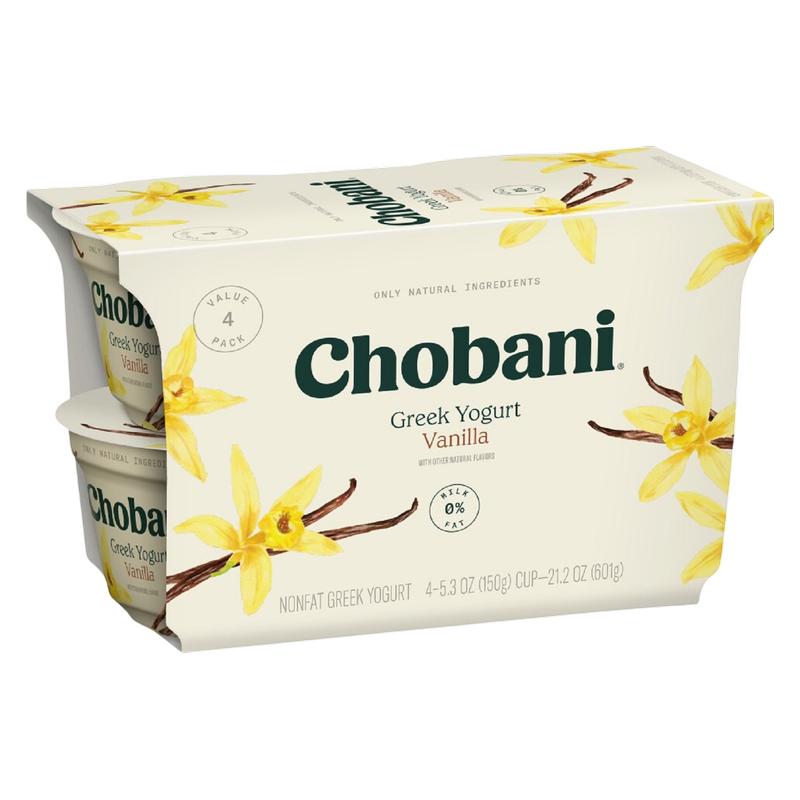 Chobani Vanilla Nonfat Greek Yogurt 4ct/5.3oz