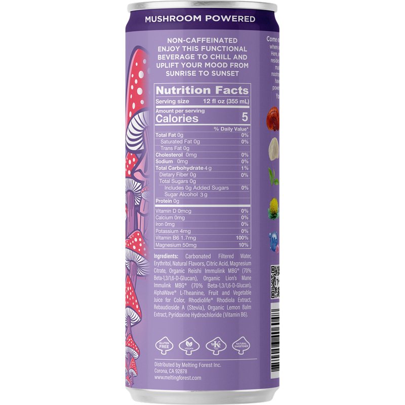 Melting Forest Strawberry Lavender Mushroom D-Stress 12oz Can