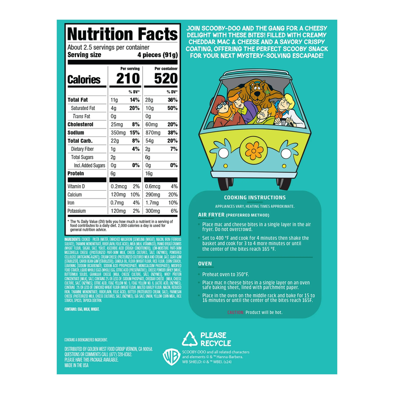 Scooby-Doo Frozen Mac & Cheese Bites 8oz