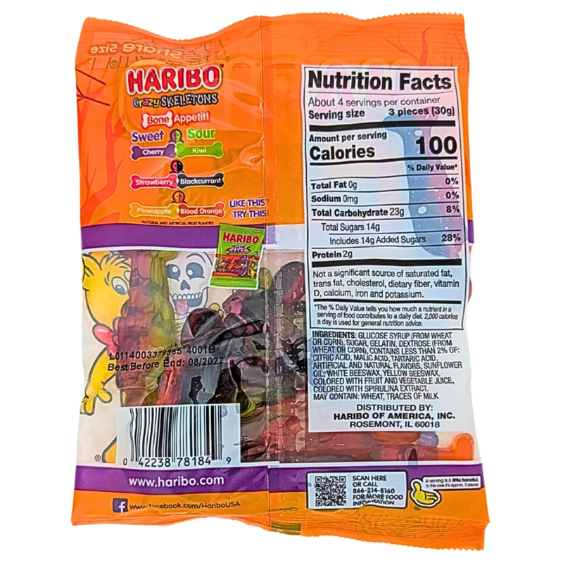 Haribo Crazy Skeletons, 4 oz