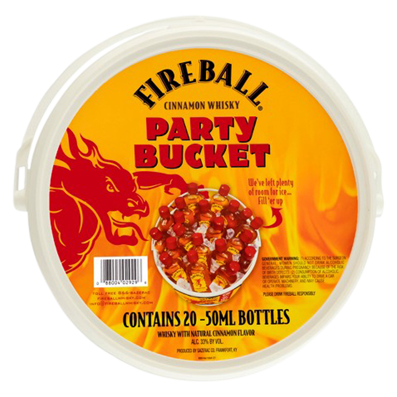 Fireball Hot Cinnamon Blended Whisky Party Bucket 20pk 50ml (42 Proof - Ohio only)