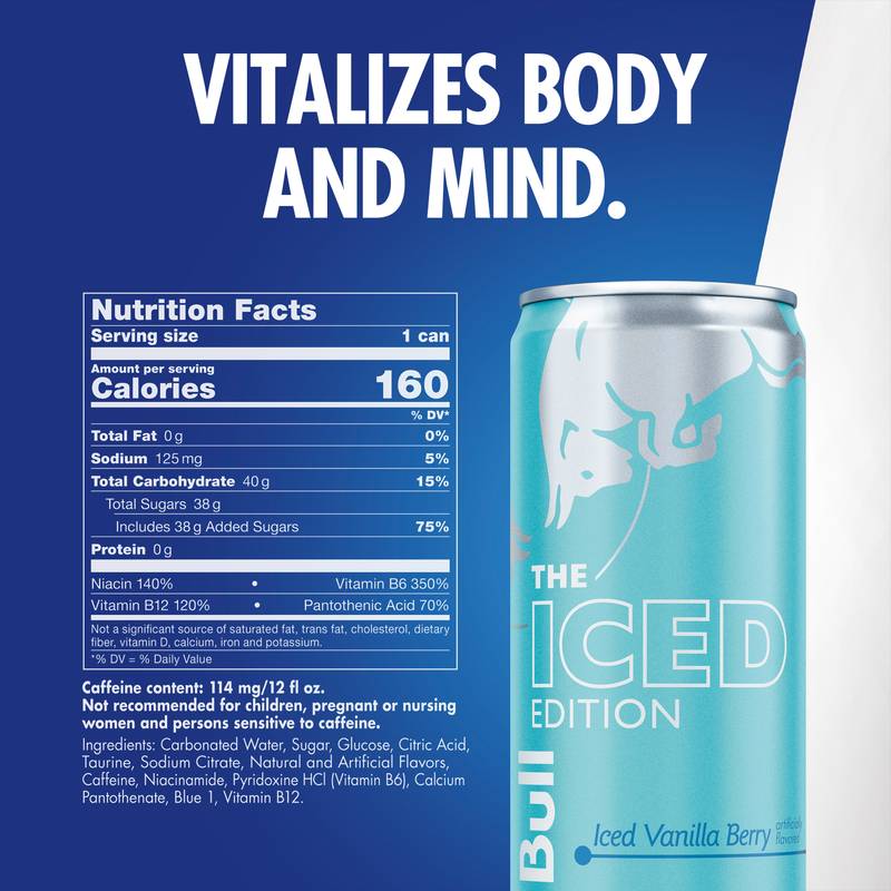 Red Bull Iced Vanilla Berry Energy Drink 4pk 12oz Can