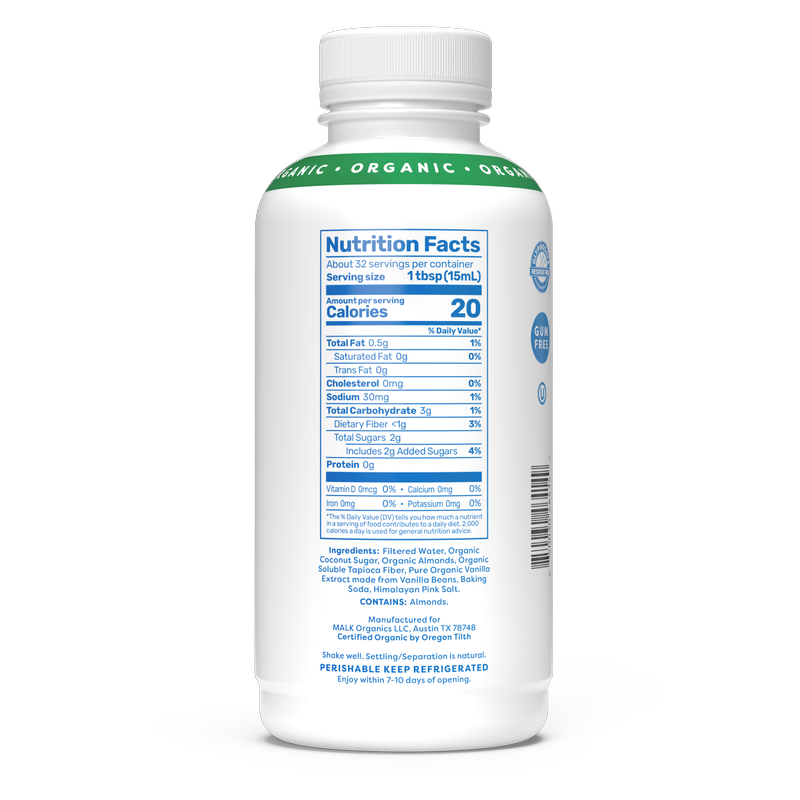 MALK Organic Vanilla Almond Creamer 16oz Btl
