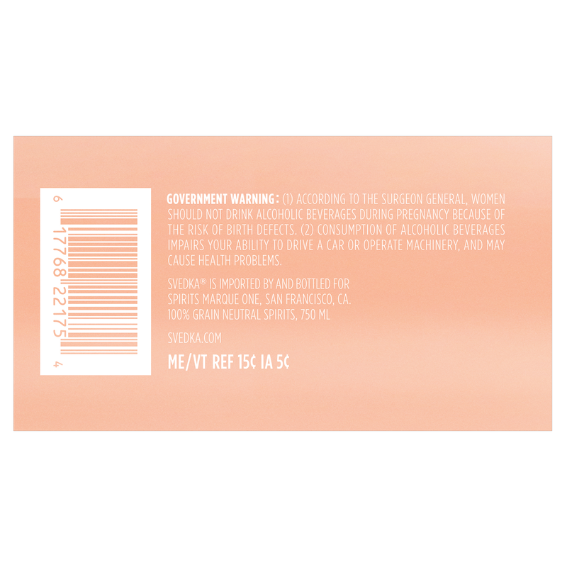 Svedka Rose Vodka 750ml (60 Proof)