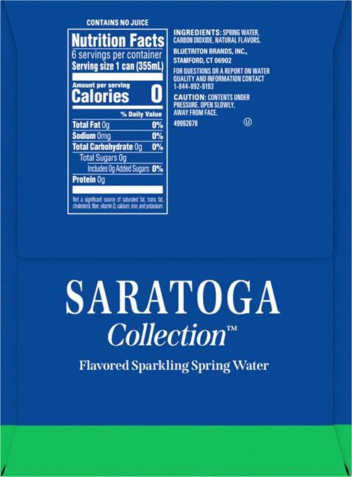 Saratoga Collection Abstraction of Lime Flavored Sparkling Spring Water, 12 fl oz, 6 Pack Cans