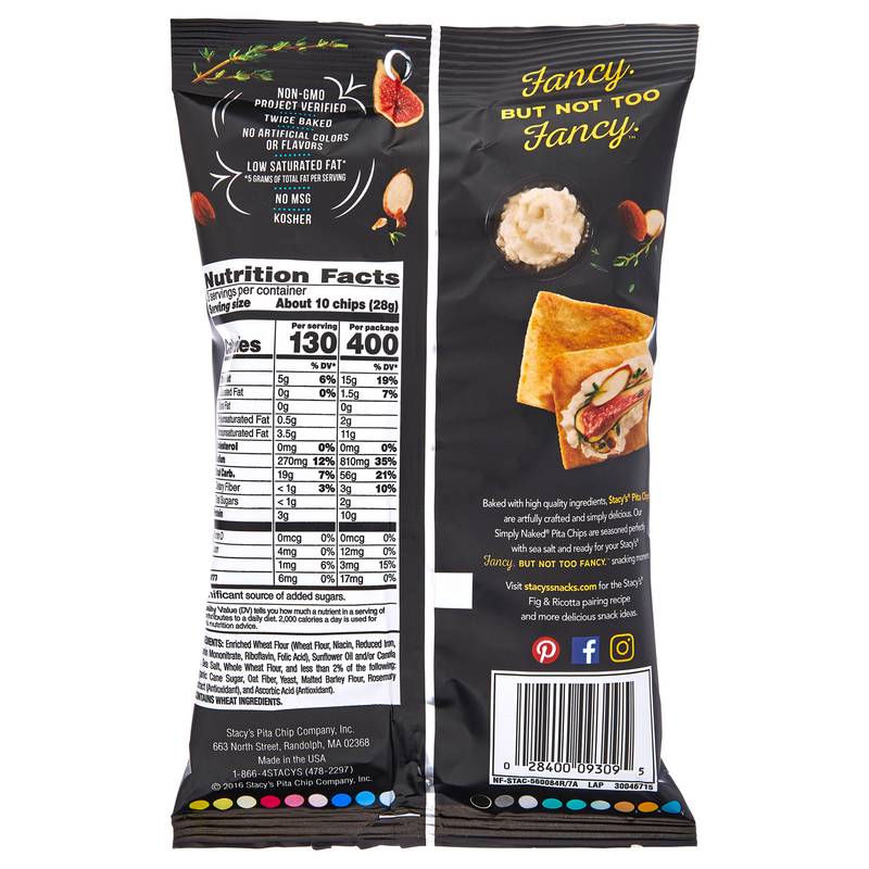 Stacy's Simply Naked Pita Chips, 3oz