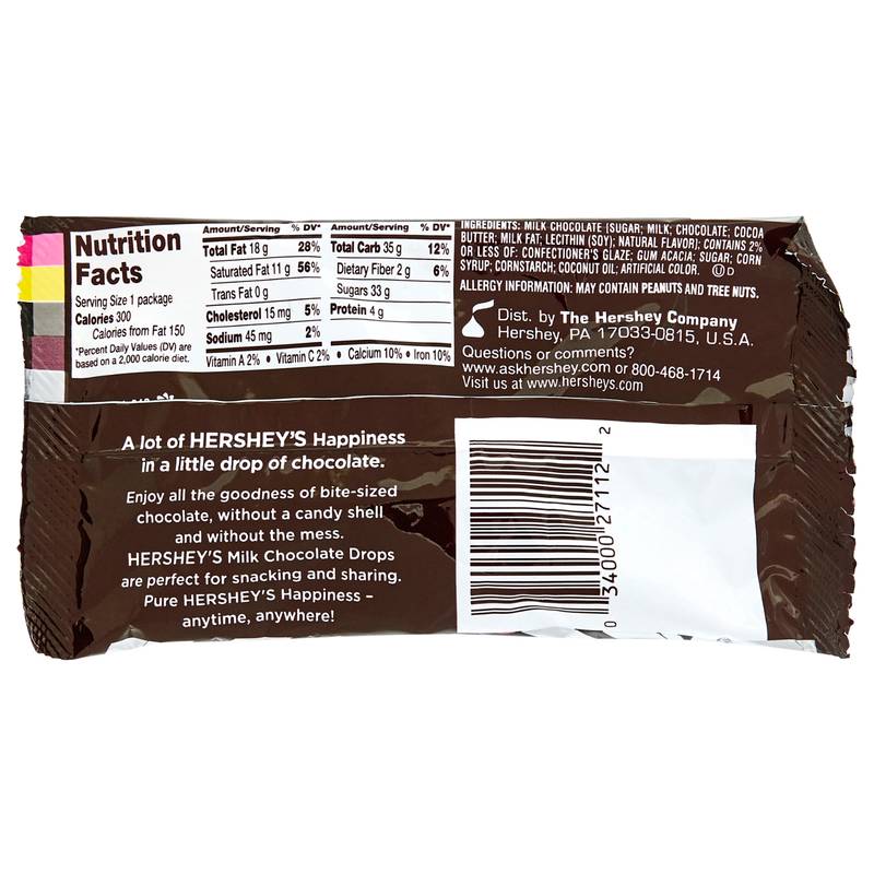 Hershey's Drops Milk Chocolate King Size 2.1oz