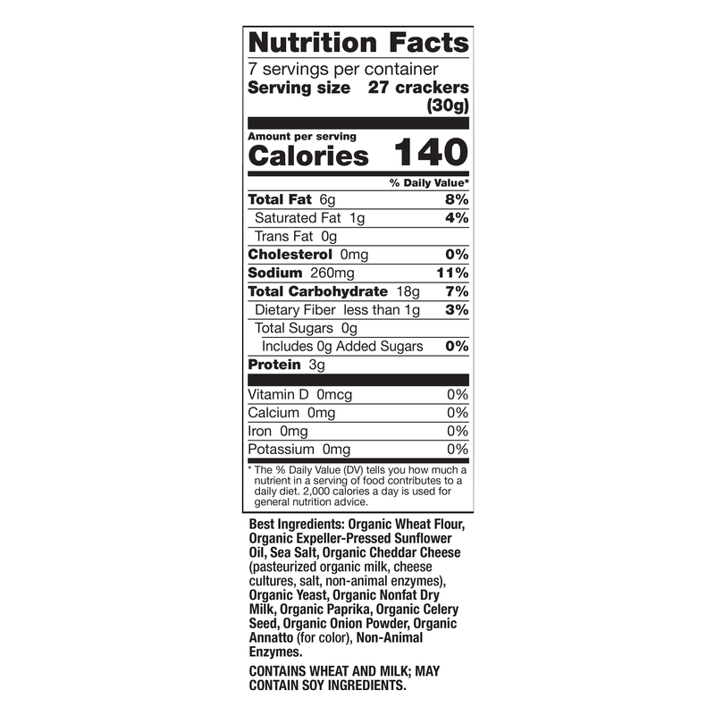 Annie's Homegrown Organic Cheddar Crackers 7.5oz