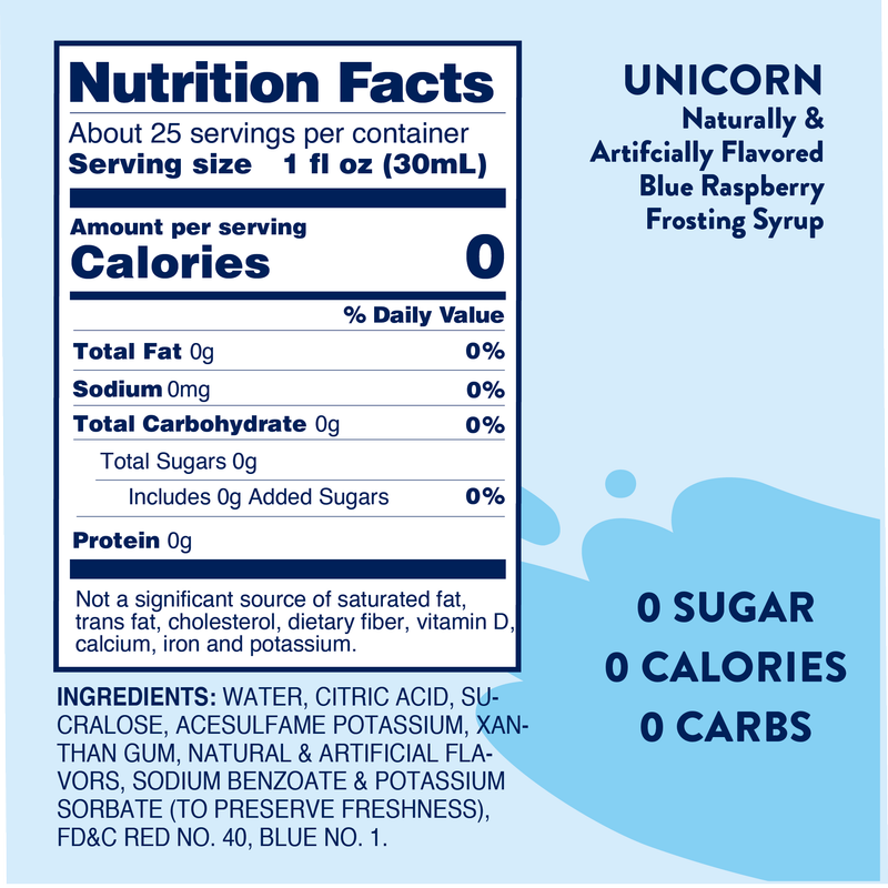 Jordan's Skinny Mixes Sugar Free Unicorn Syrup 25.4oz Btl