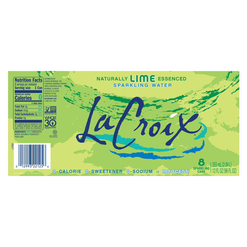 La Croix Lime Sparkling Water 8pk 12oz Can