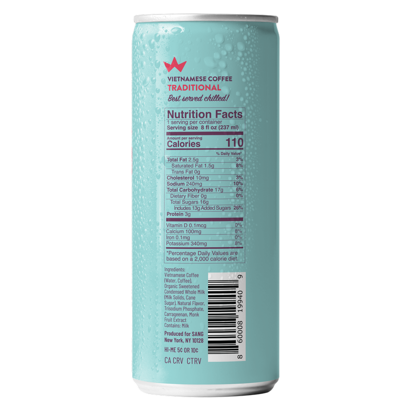 Sang Traditional Vietnamese Coffee 8oz Can