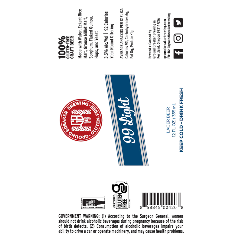 GROUND BR 99 LIGHT GF 6PKC