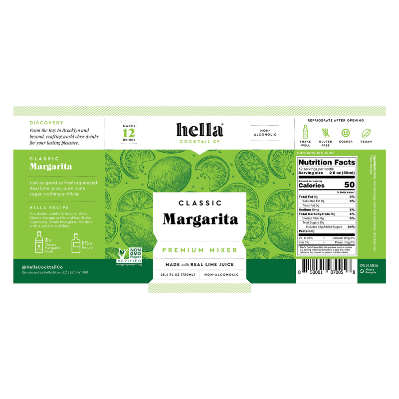 Hella Cocktail Co. Classic Margarita Mix 750ml Btl