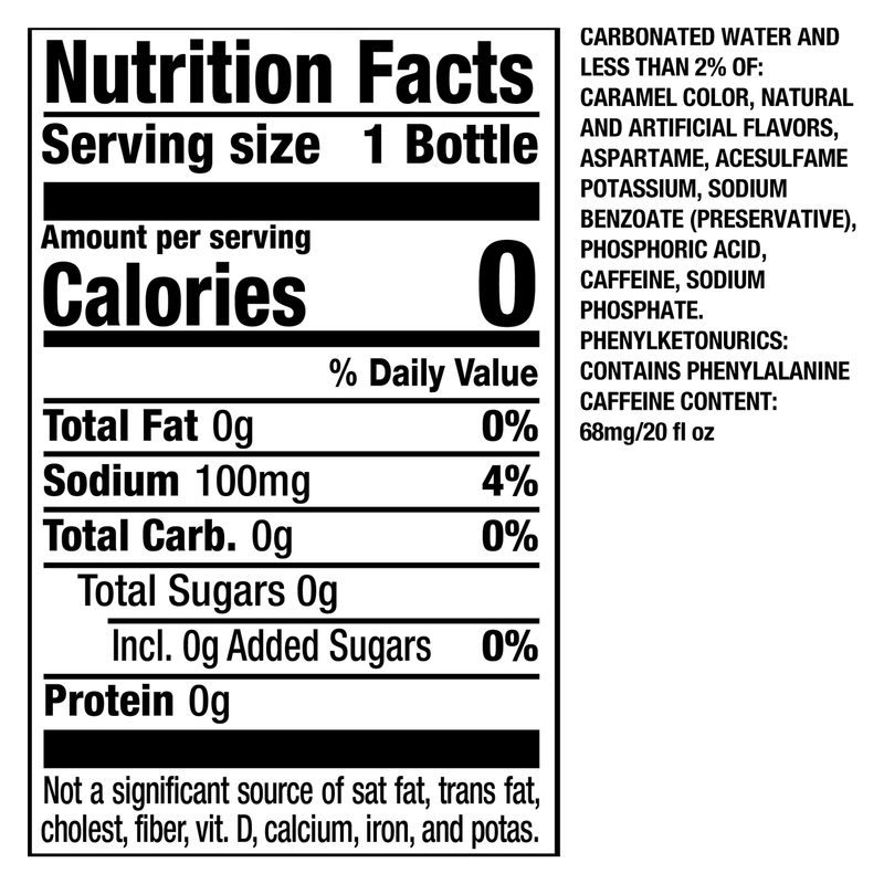 Dr Pepper & Cream Soda Zero Sugar 20oz Btl