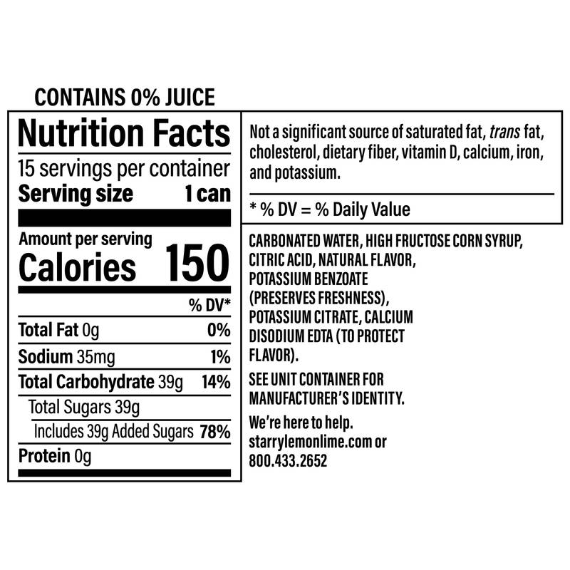 Starry Lemon Lime 15pk 12oz Can