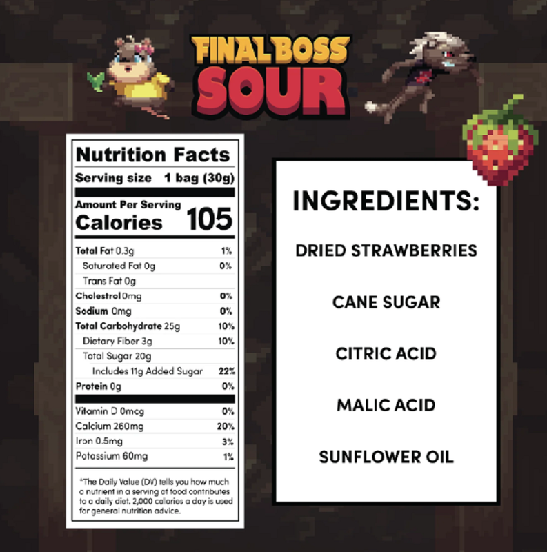 Final Boss Sour Level 3 Sour Strawberries, 1.06oz