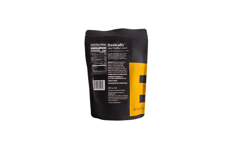 Basically Peanut Butter & Milk Chocolate Mini Waffle Cones