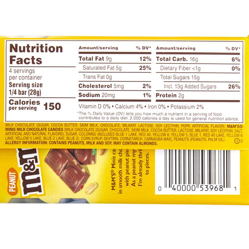 M&M's Peanut Milk Chocolate Bar 3.9oz
