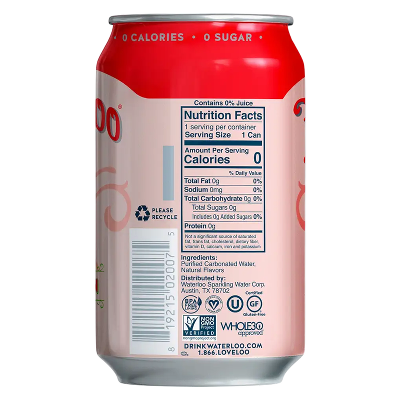 Waterloo Watermelon Sparkling Water 12pk 12oz Can