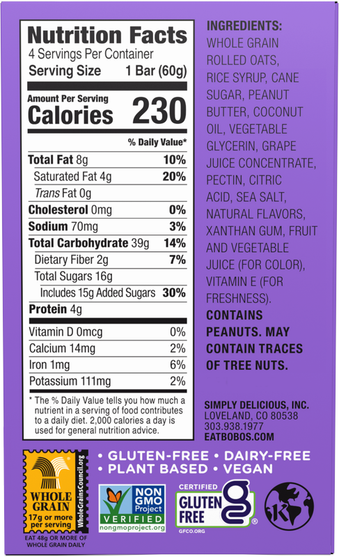 BOBO's Grape PB&J Sandwich Cookie, 2.1oz