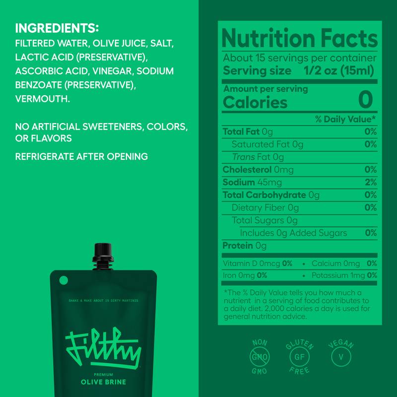 Filthy Olive Brine Pouch 8oz Pouch