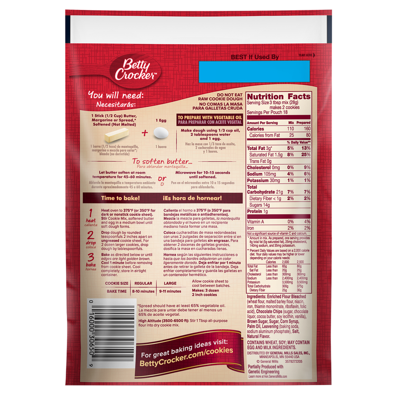 Betty Crocker Chocolate Chip Cookie Mix 17.5oz