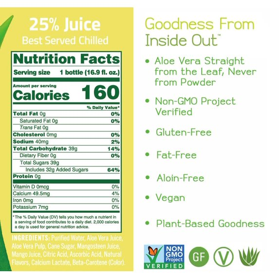 Alo Allure Mangosteen & Mango Juice 16.9oz Btl