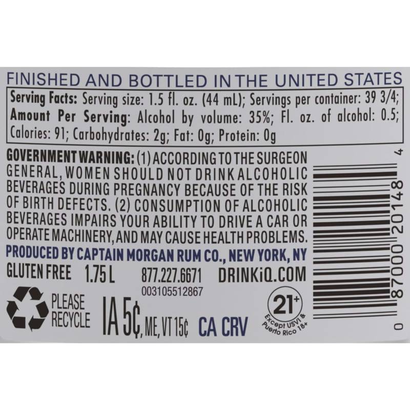 Captain Morgan Silver Spiced Rum 1.75L (70 proof)