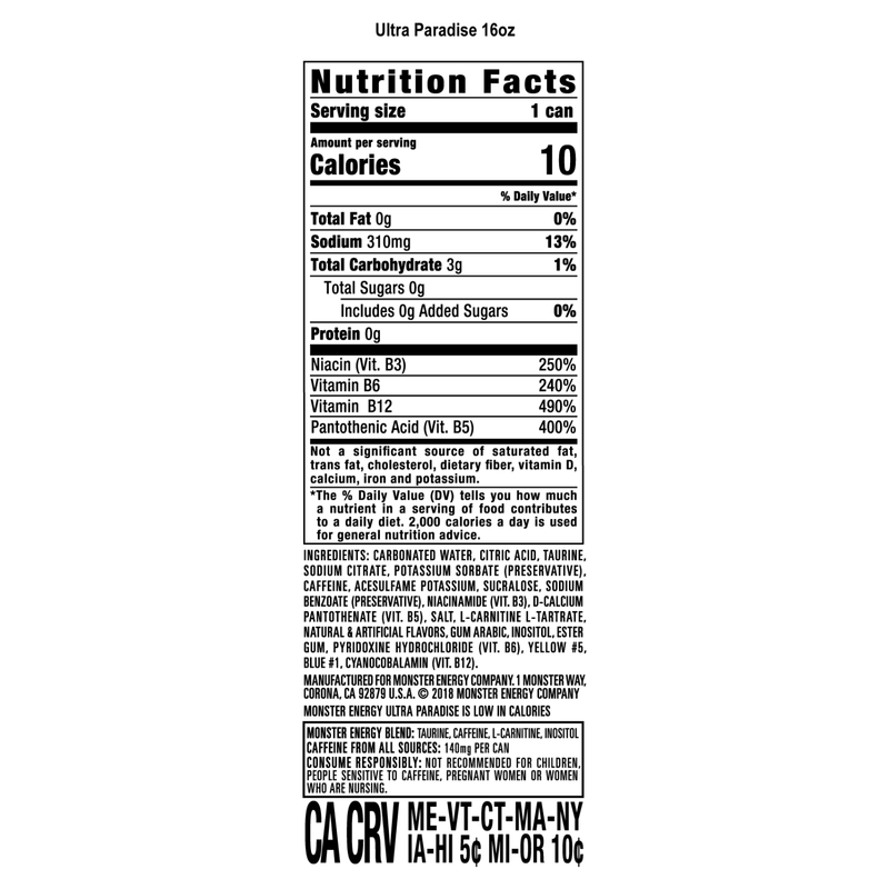 Monster Energy Ultra Paradise 16oz Can
