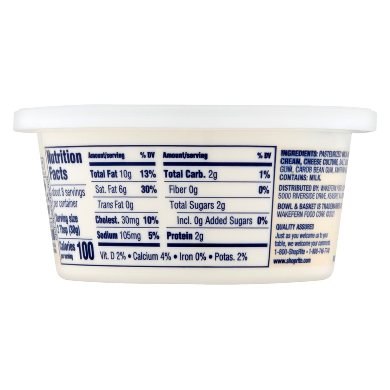 Bowl & Basket Plain Soft Cream Cheese - 8oz