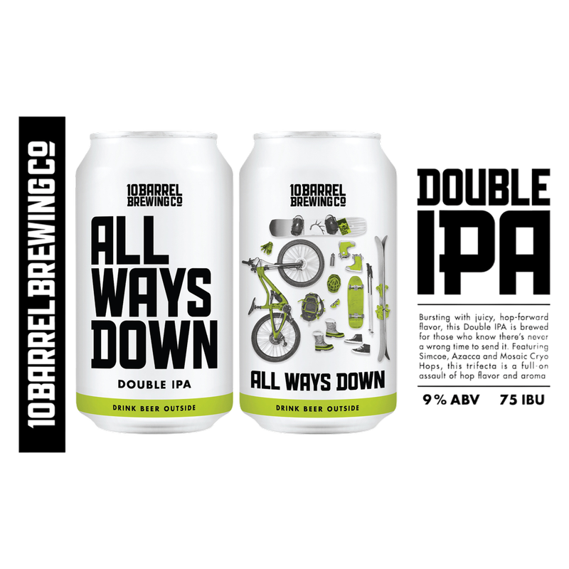 10 Barrel All Ways Down Double IPA 6pk 12oz Can 9.0% ABV